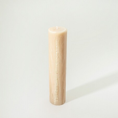 Świeca adwentowa beżowa 25 cm boże narodzenie, święta, świąteczne, beżowy, 5x5x25 cm