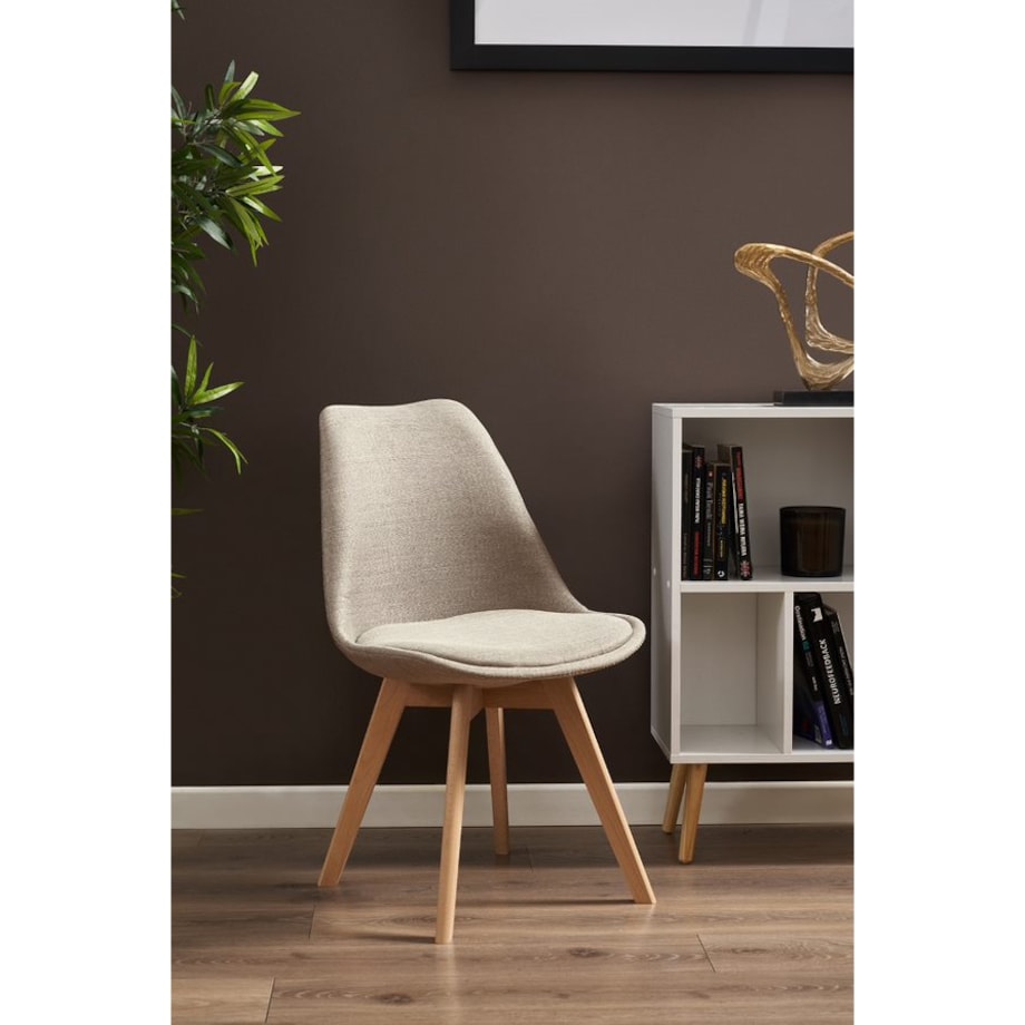 Krzesło tapicerowane materiałowe ALTA beżowe