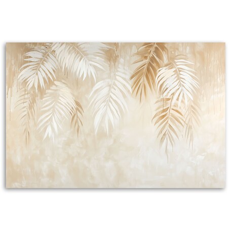 Fototapeta, Beżowe liście tropikalnych palm w stylu boho 350x245