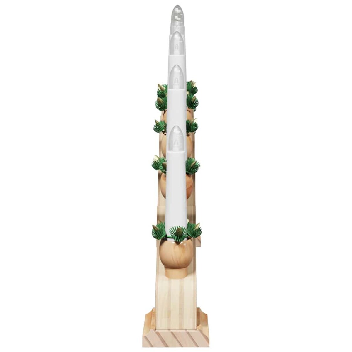 vidaXL Świąteczny Łuk Świec z 10 Świecami LED Brązowy 47 x 5 x 29 cm