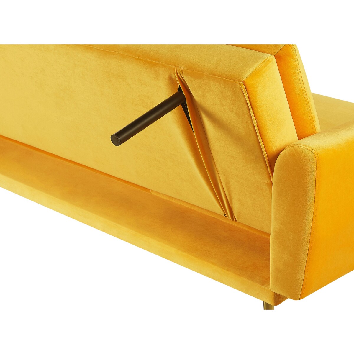 Sofa rozkładana welurowa żółta VETTRE