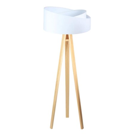 Lampa stojąca GEMSTONE biała/sosna