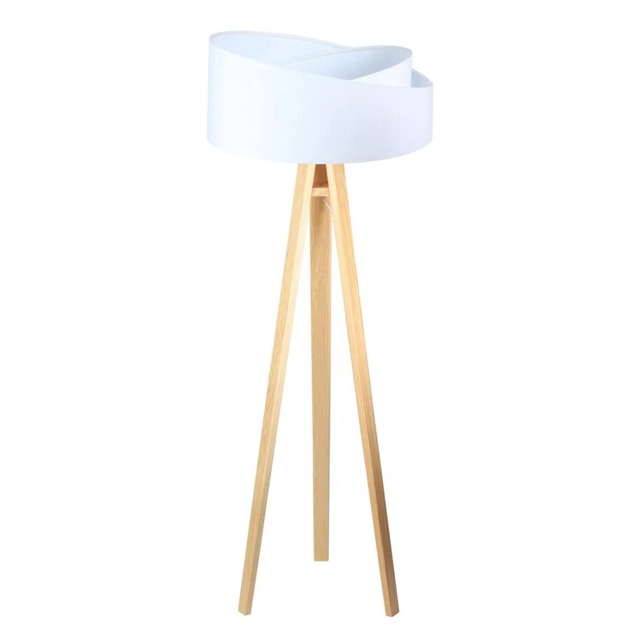 Lampa stojąca GEMSTONE biała/sosna