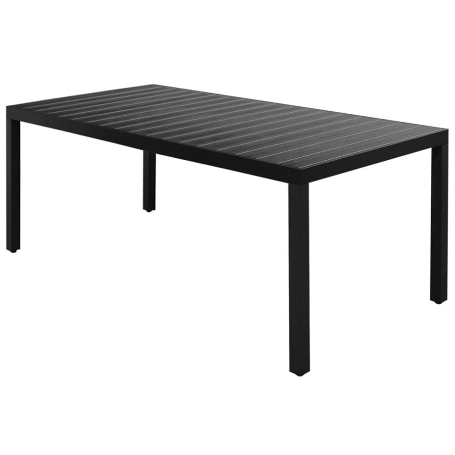 vidaXL 7-częściowy zestaw mebli ogrodowych, rattan PVC, czarny