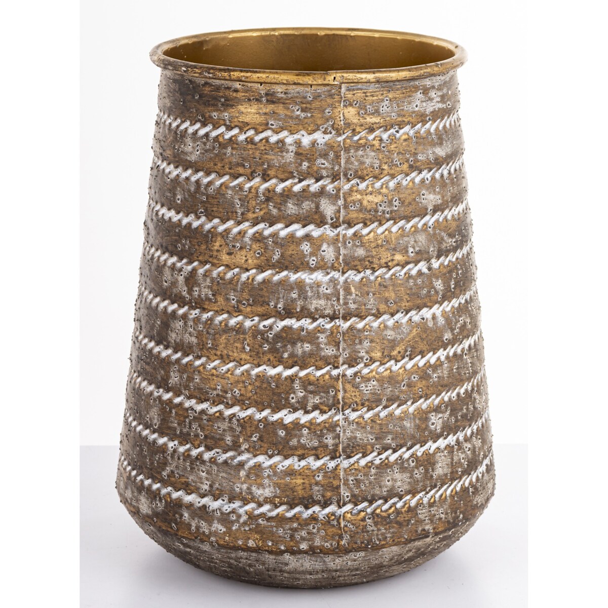 Wazon metalowy złoty 29,5x21,5x21,5 cm CONO