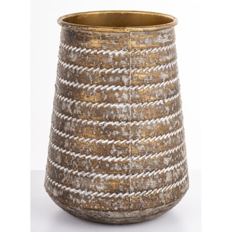 Wazon metalowy złoty 29,5x21,5x21,5 cm CONO