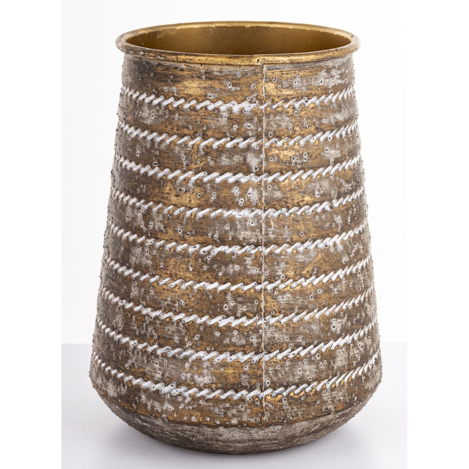 Wazon metalowy złoty 29,5x21,5x21,5 cm CONO