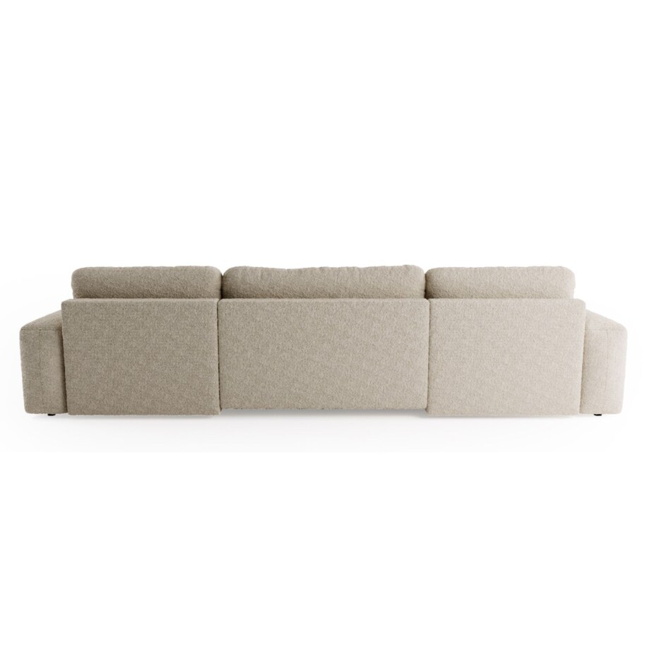 Narożnik U ILO z pojemnikiem na pościel i funkcja spania, ciemno-szary