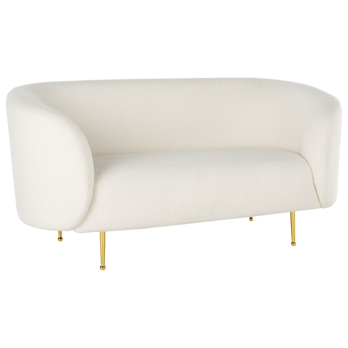 Sofa dla 2 osób LOEN Boucle Biały