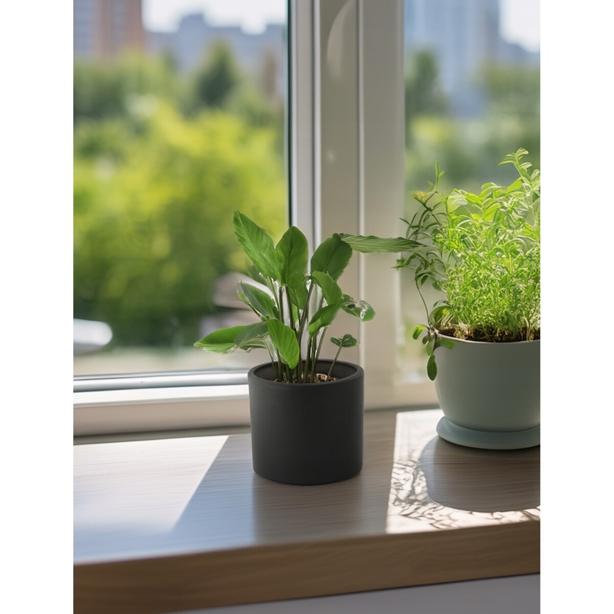 DONICZKA CZARNA 14cm mała ceramiczna mat MARIA na balkon taras do salonu