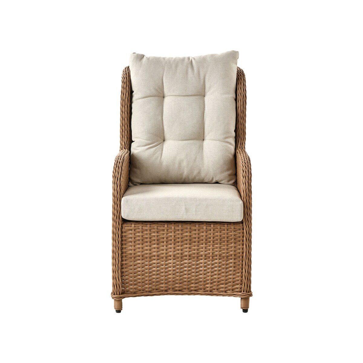 Zestaw ogrodowy ze stolikiem i otomaną dla 2 osób PONZA Technorattan Brązowy