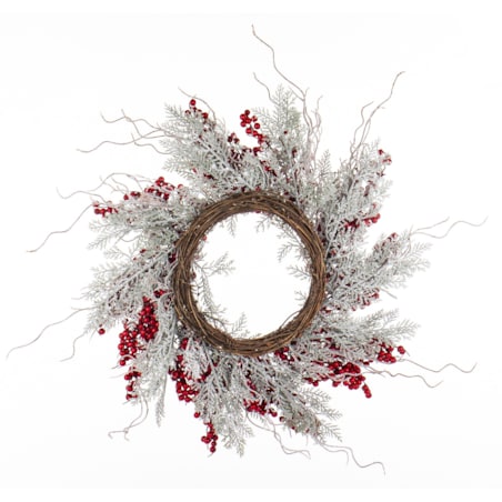 Wianek świąteczny czerwono-biały Ø55 cm