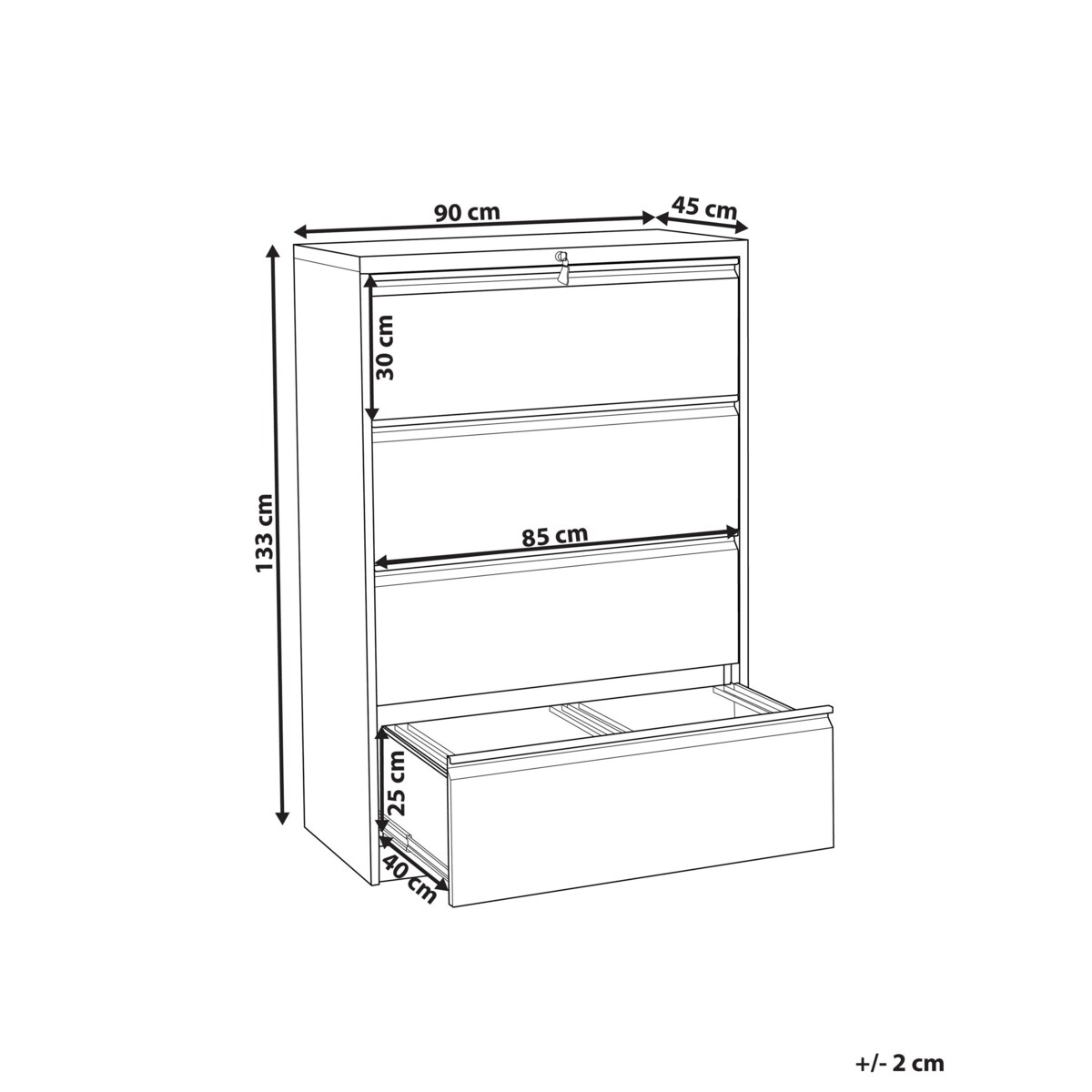 Szafka biurowa metalowa biała HALITE