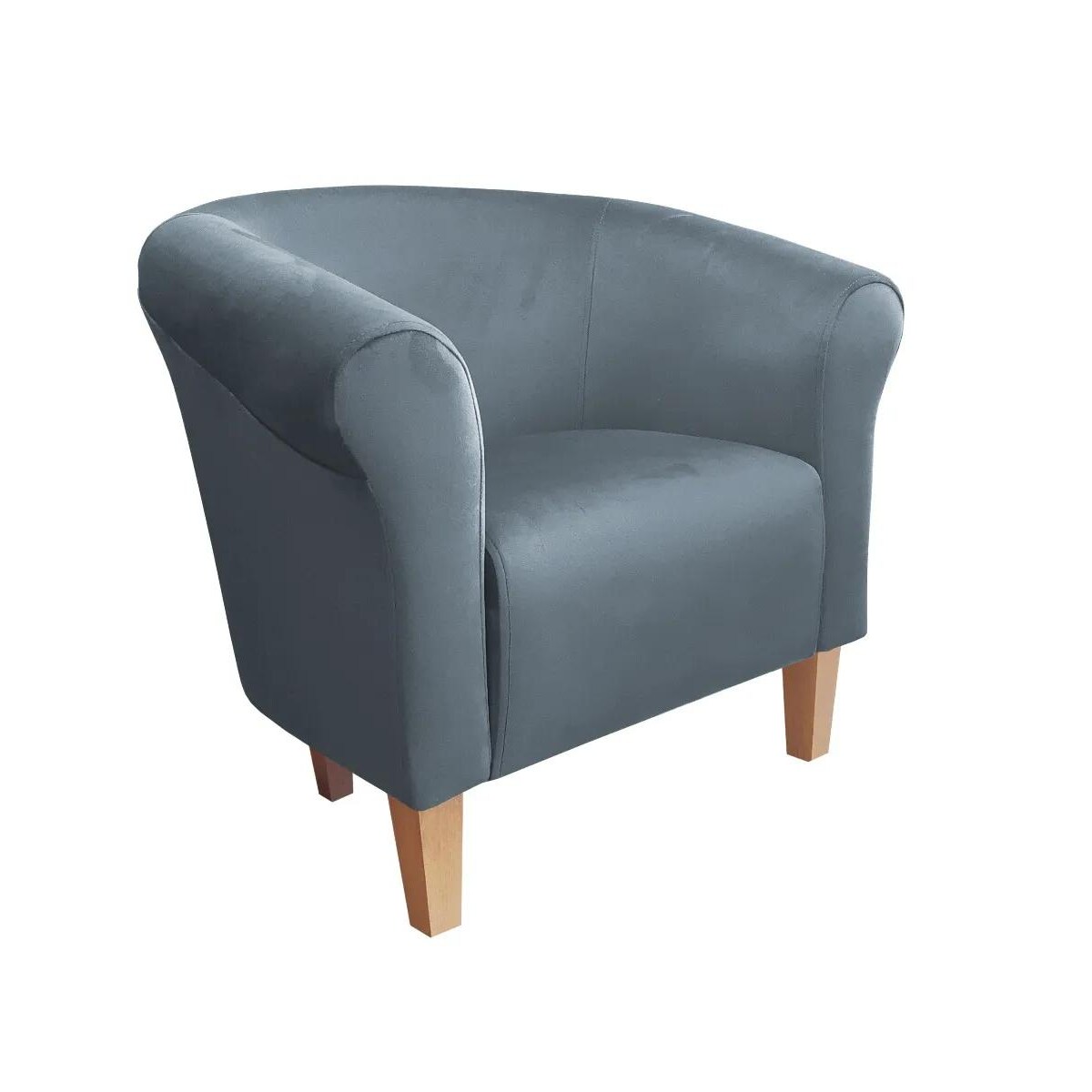 Fotel DRAWA 1 BL VELVET ciemno szary