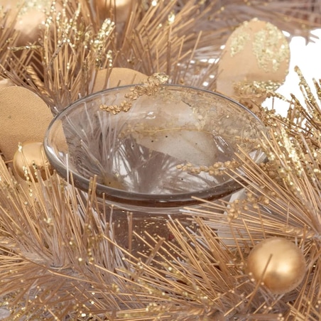 Stroik świąteczny na 4 świece złoty Ø 33 cm