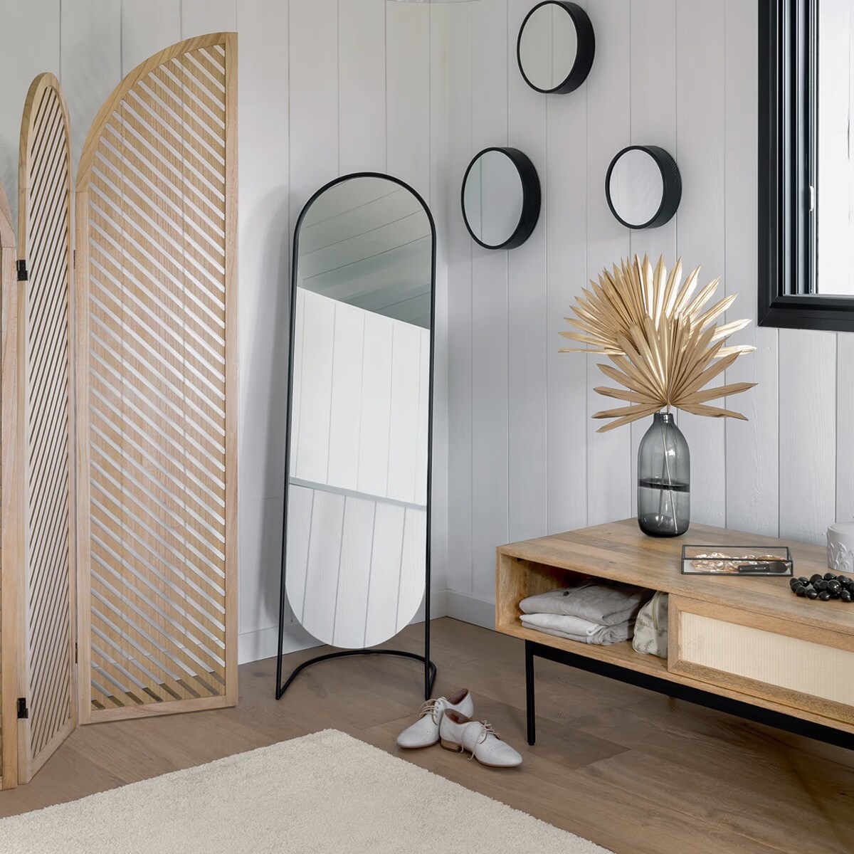 Duże lustro stojące w metalowej ramie JEF, 39,5 x 136 cm