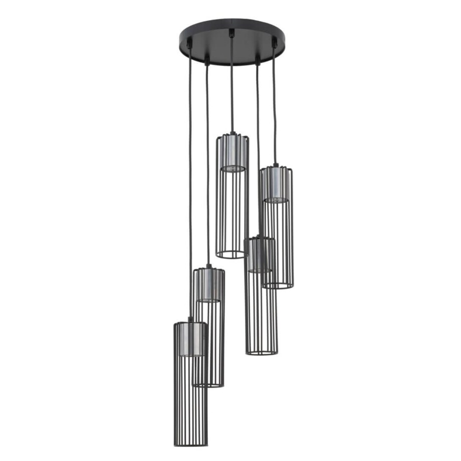 Lampa wisząca Fobia z drucianymi kloszami czarna srebrna