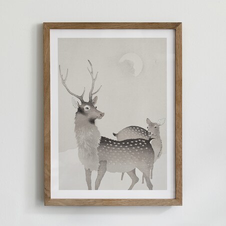 Plakat Jeleń i sarna 21x30cm