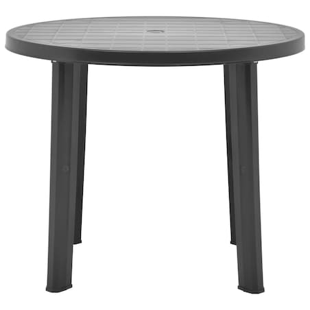 vidaXL Stolik ogrodowy, antracytowy, 89 cm, plastikowy
