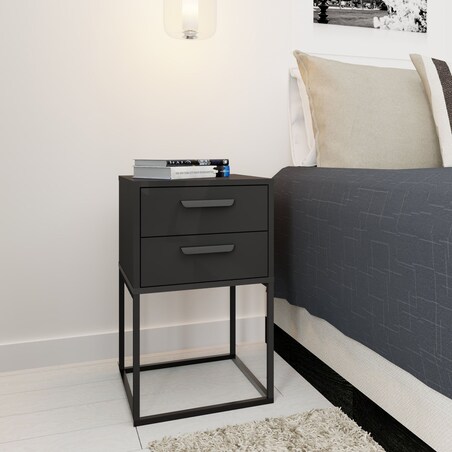 Konsimo RECTUS Zestaw stolików nocnych 2szt.w kolorze antracytowym