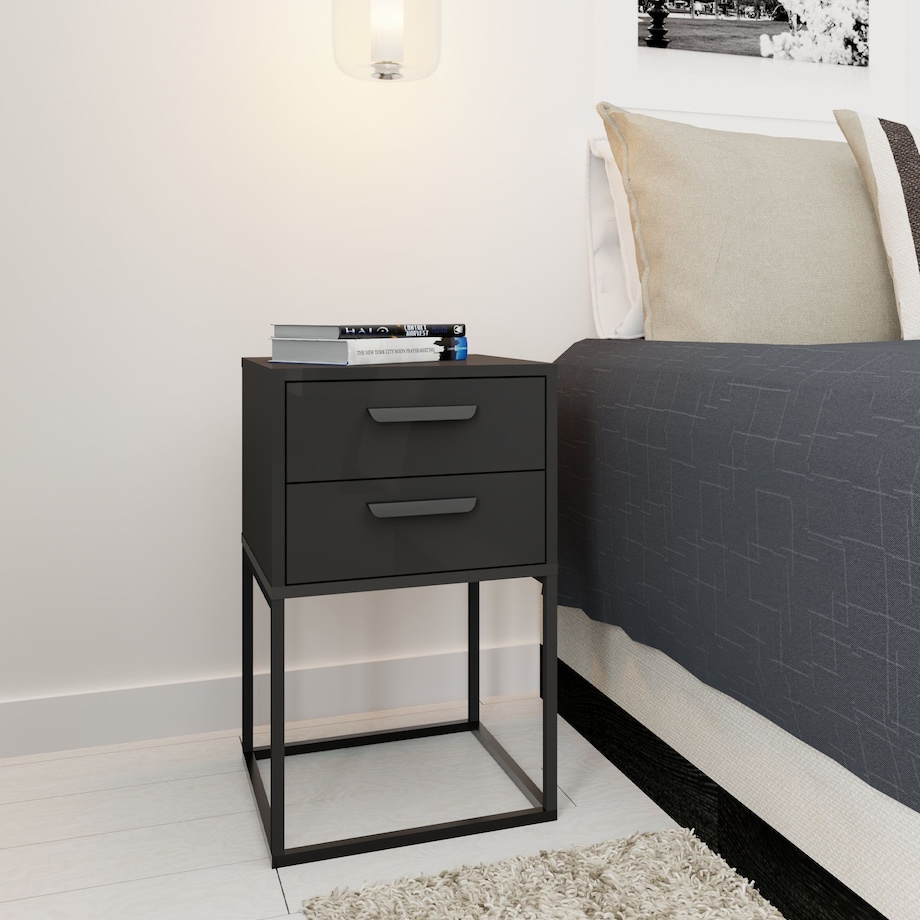 Konsimo RECTUS Zestaw stolików nocnych 2szt.w kolorze antracytowym