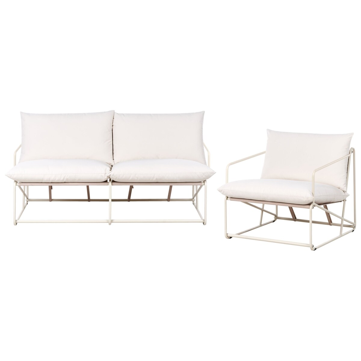 Zestaw ogrodowy dla 3 osób PONTE Metal Beżowoszary