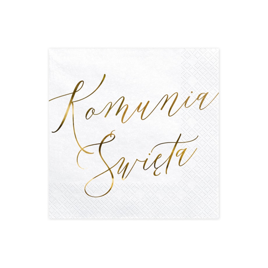 Serwetki Komunia Święta, biały, 33x33cm (1 op. / 20 szt.)