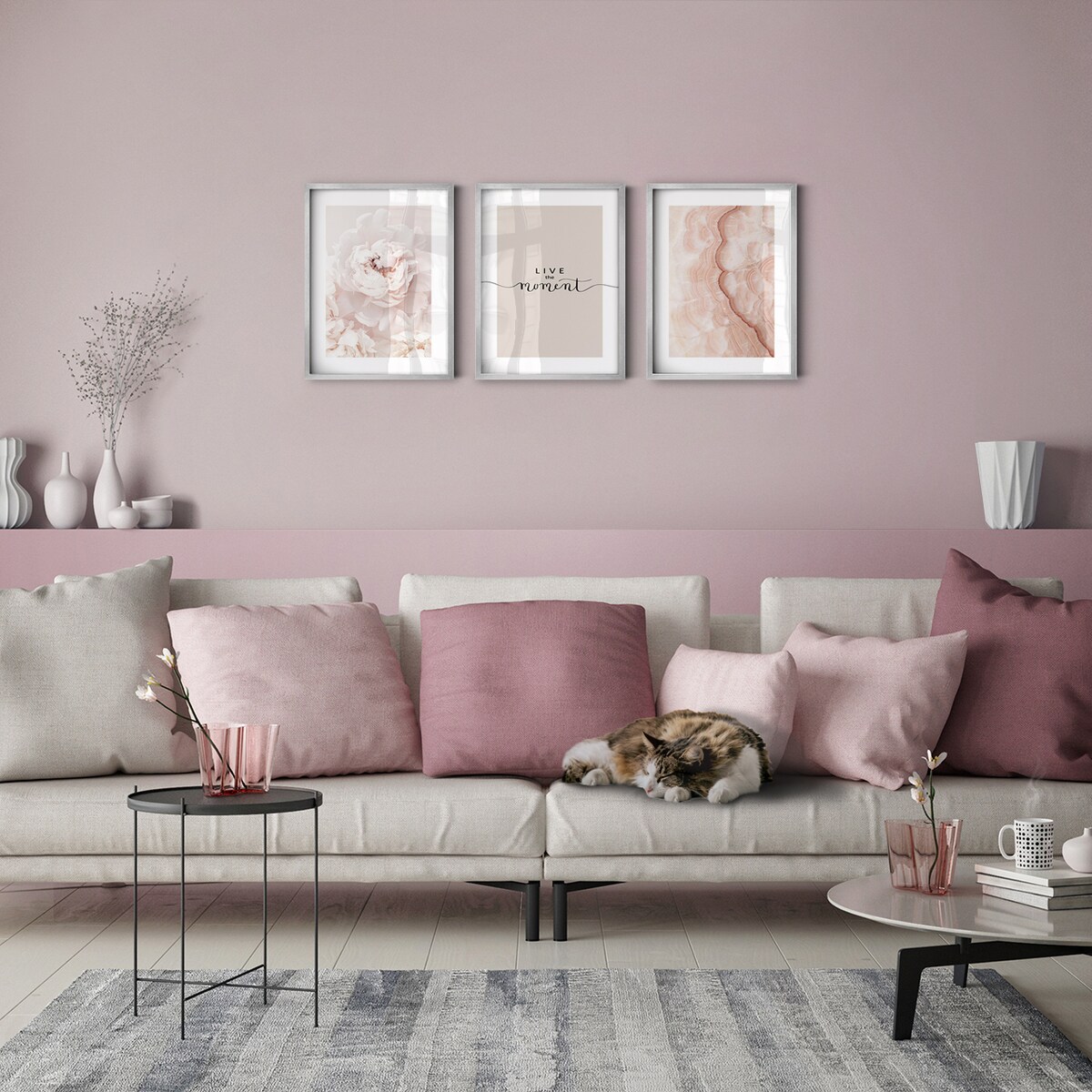 Ramka srebro, 50x70 cm, ramka na zdjęcie, Knor - srebrne ramki do zdjęć i plakatów glamour