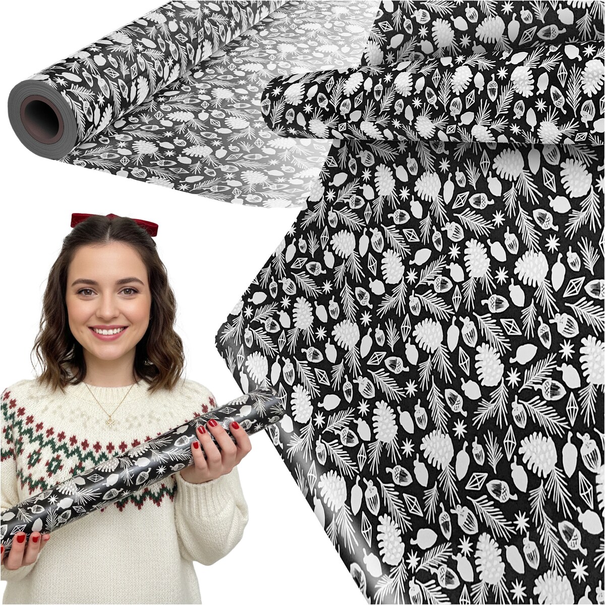 Papier do pakowania prezentów 25 METRÓW MEGAROLKA Świąteczny Do Paczek Ozdobny