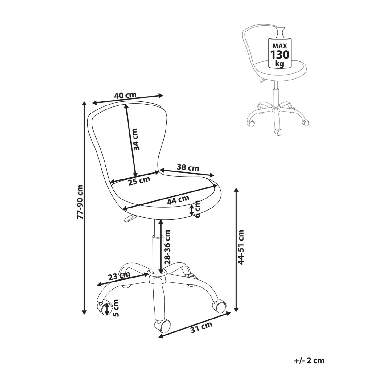 Krzesło obrotowe Obrotowy MARGATE Sztuczne futro Pastelowy róż
