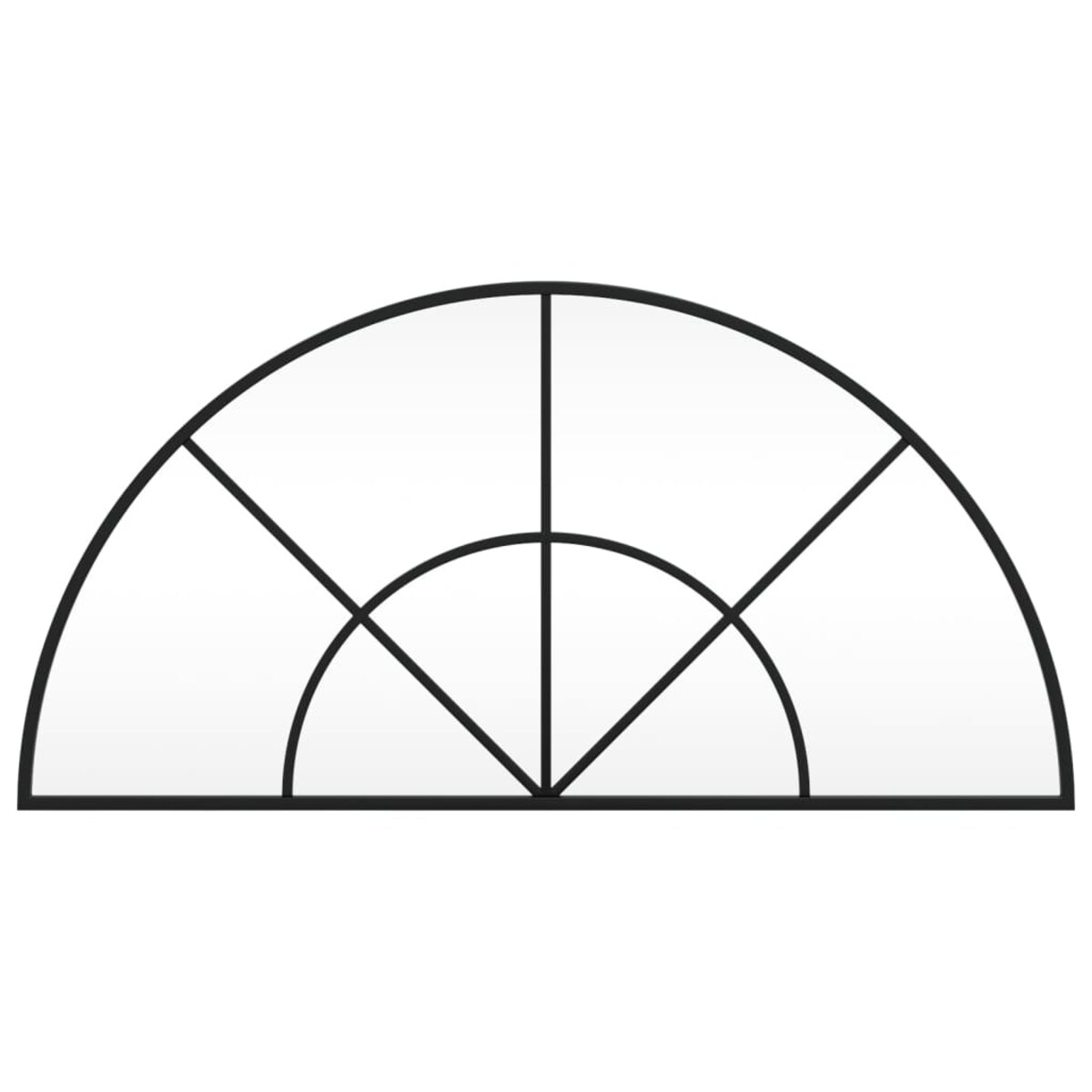 vidaXL Lustro ścienne, czarne, 80x40 cm, zakończone łukiem, żelazo