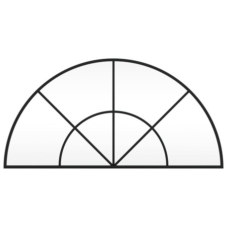 vidaXL Lustro ścienne, czarne, 80x40 cm, zakończone łukiem, żelazo