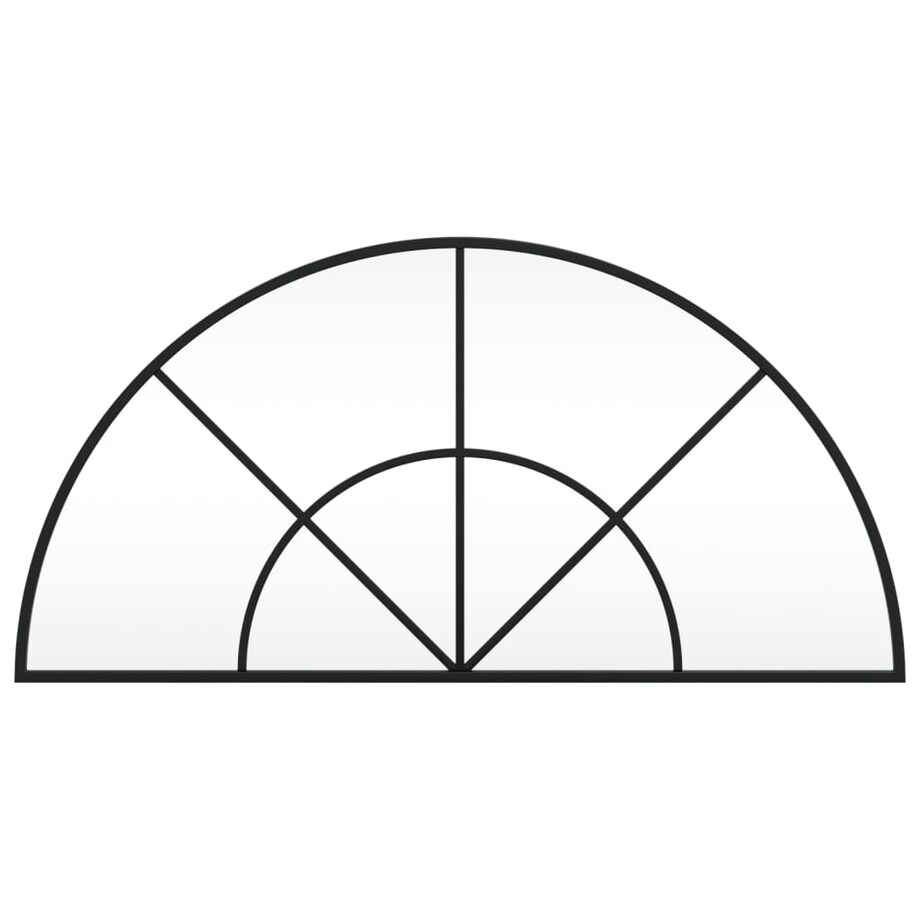 vidaXL Lustro ścienne, czarne, 80x40 cm, zakończone łukiem, żelazo