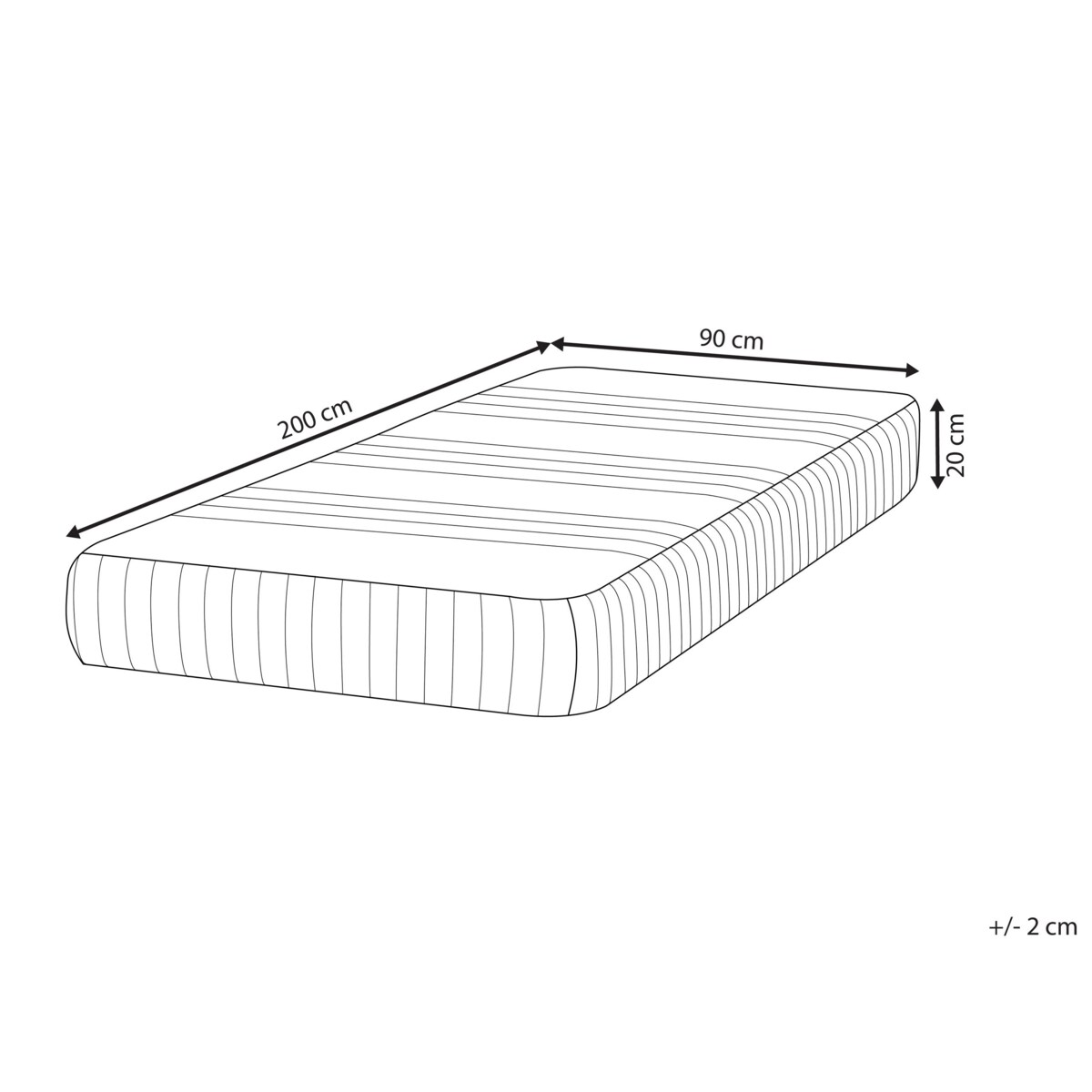 Materac piankowo-żelowy zdejmowany pokrowiec 90 x 200 cm twardy HAPPINESS
