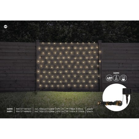 Łańcuch świetlny LED 36890 Globo 6W 3000K siatka IP44 z włącznikiem czarny