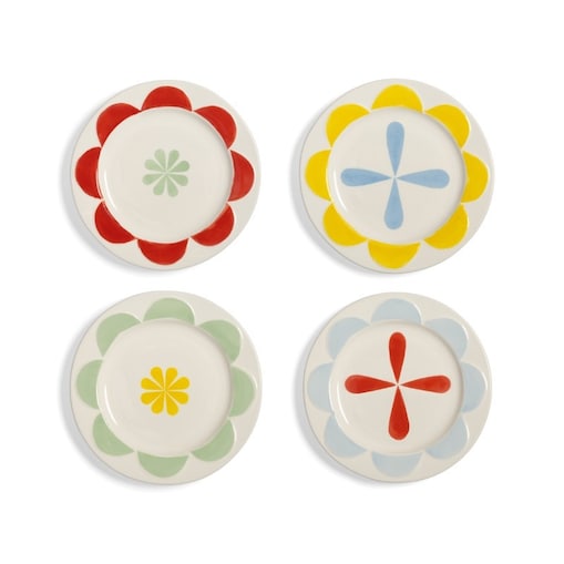 &k Amsterdam - Komplet talerzyków deserowych z porcelany Folk 4szt.