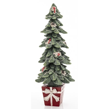 Dekoracja - choinka w czerwonym pudełku 32x13x13 cm