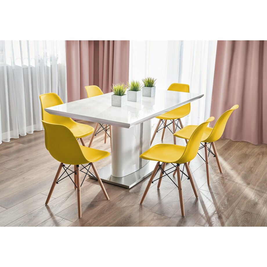 Krzesło skandynawskie wyprofilowane EVA żółte