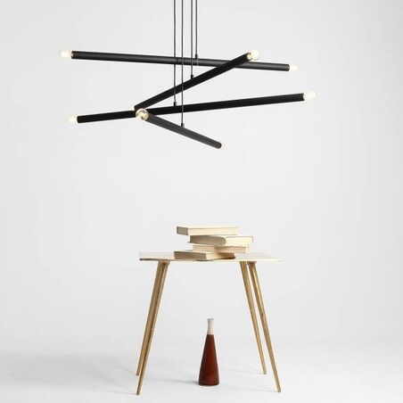 Loftowa lampa wisząca 1072P1 Aldex metalowe tuby kaskada czarna