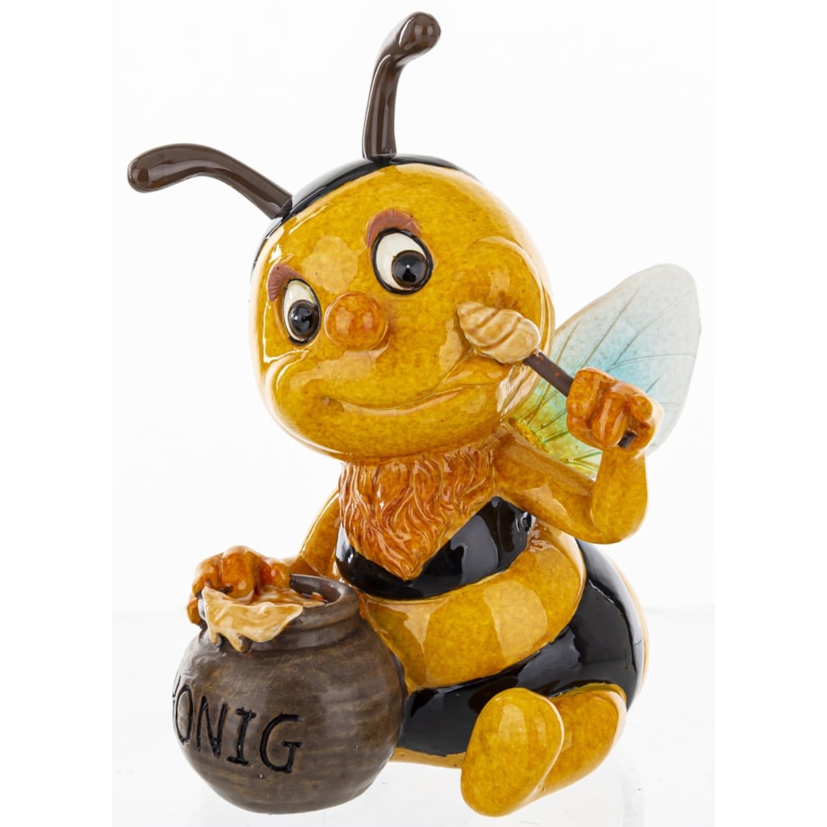 Dekoracja - para kolorowych pszczółek 13x9x10 cm API zjadające miód