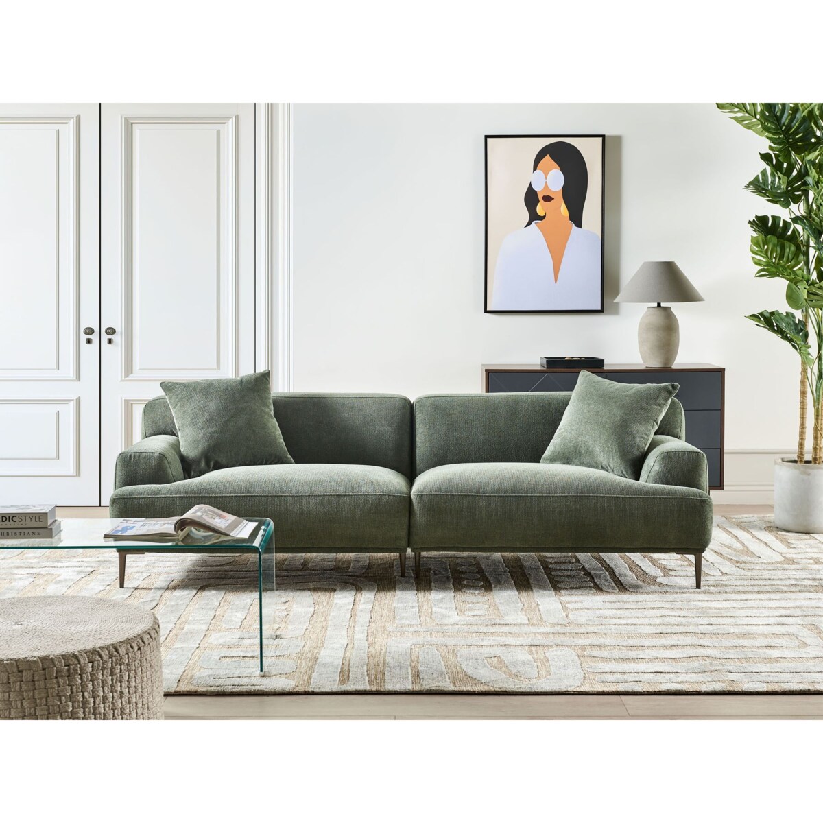 Sofa 3-osobowa zielona MATILA