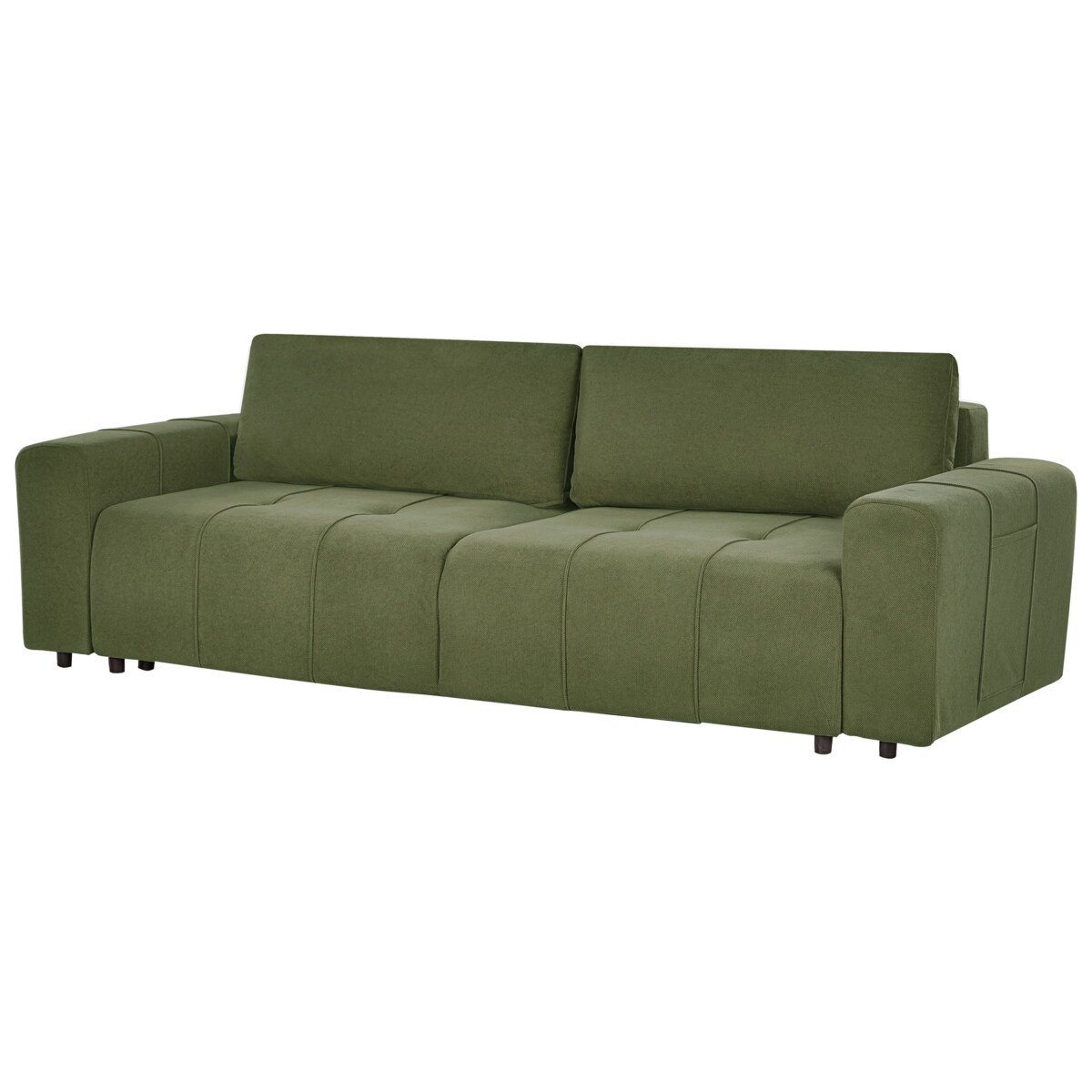 Sofa 3-osobowa rozkładana z pojemnikiem zielona INNVIK