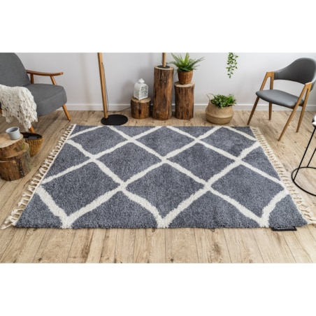 Dywan BERBER CROSS B5950 szary / biały 140x190 cm