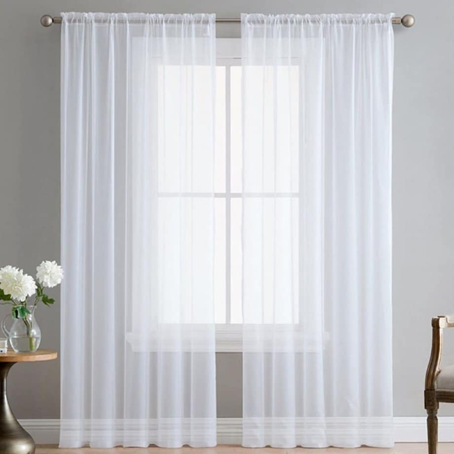 Firana gotowa z gładkiego woalu 300 X 250 CM Taśma