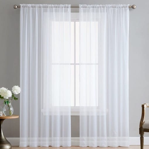 Firana gotowa z gładkiego woalu 300 X 250 CM Taśma