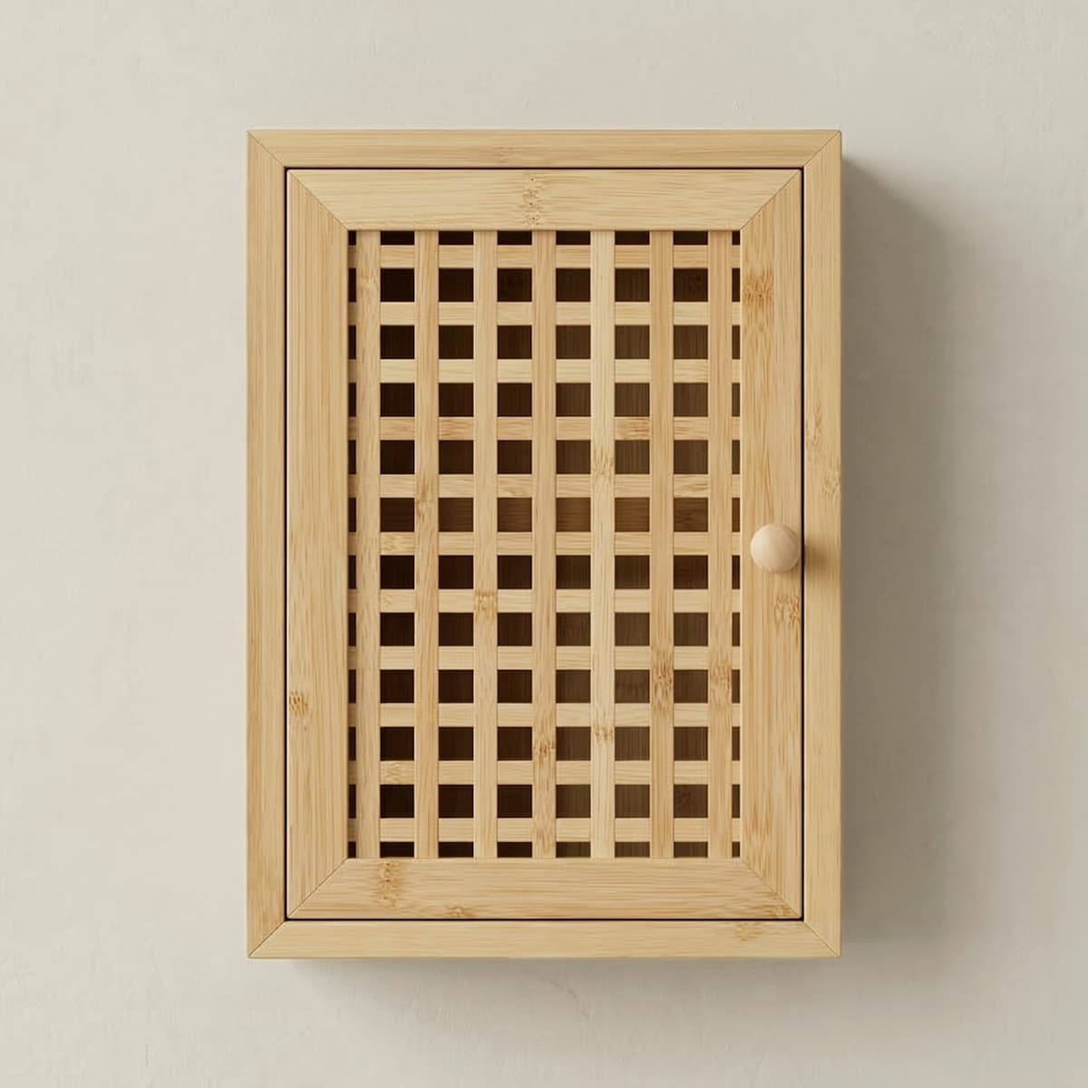 Wisząca szafka na klucze KIZU, 19 x 27 x 6 cm, bambus