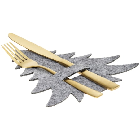 Etui Na Sztućce Świąteczne Podkładki Filcowe Zestaw 4 Sztuki Choinka Szare