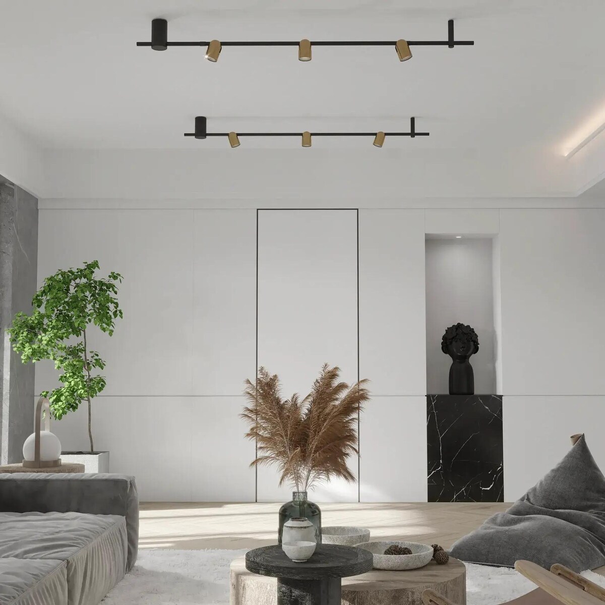 Przysufitowa lampa do holu Slide CL0106-BS Yaskr LED 17W 3000K czarny mosiądz