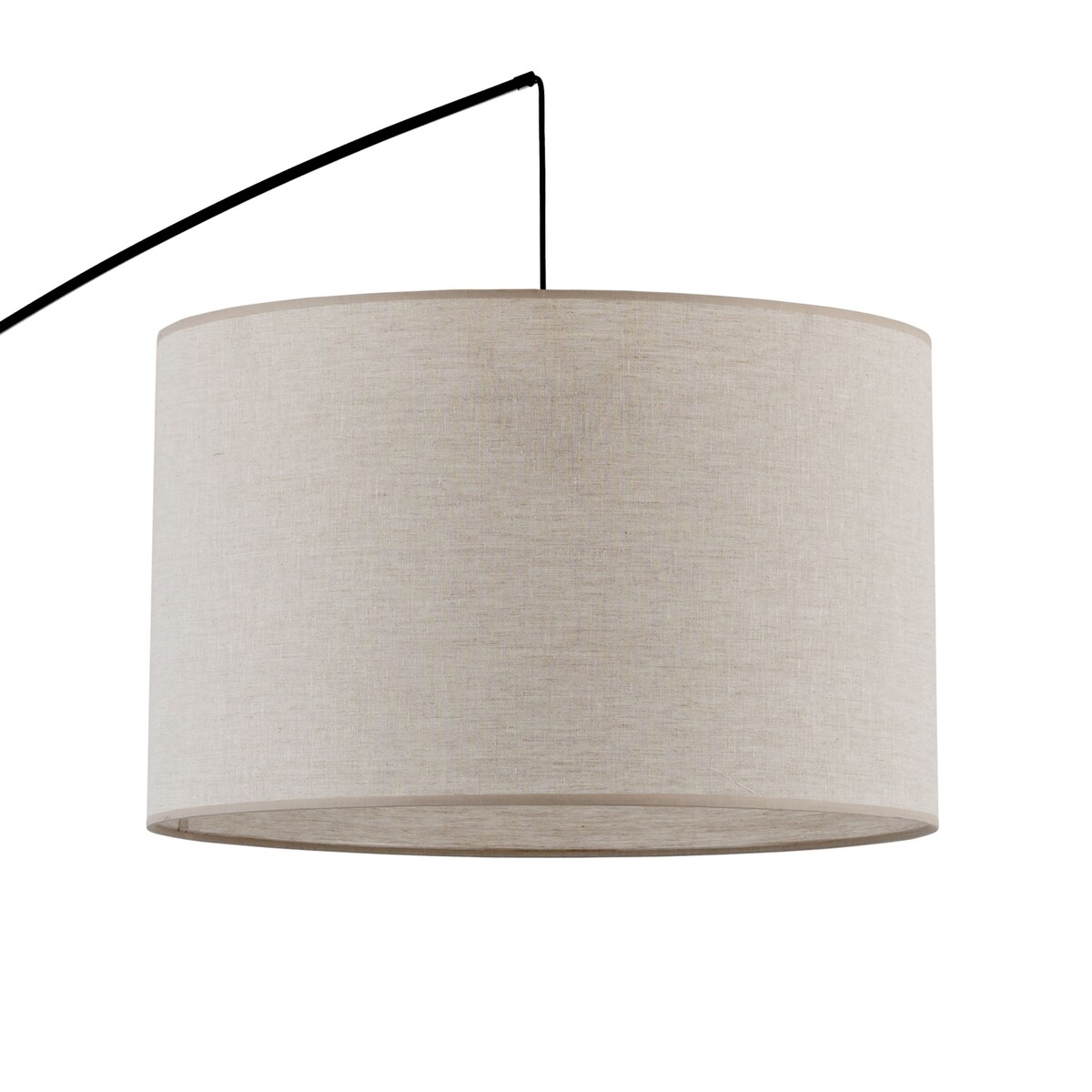 Lampa podłogowa TK Lighting MOBY NATURE 5486 czarna z lnianym abażurem E27, nowoczesna do salonu i sypialni