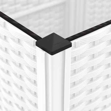 vidaXL Donica ogrodowa z kratką, biała, 80x40x121,5 cm, PP